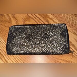 Black & Gray Lace Wallet EUC